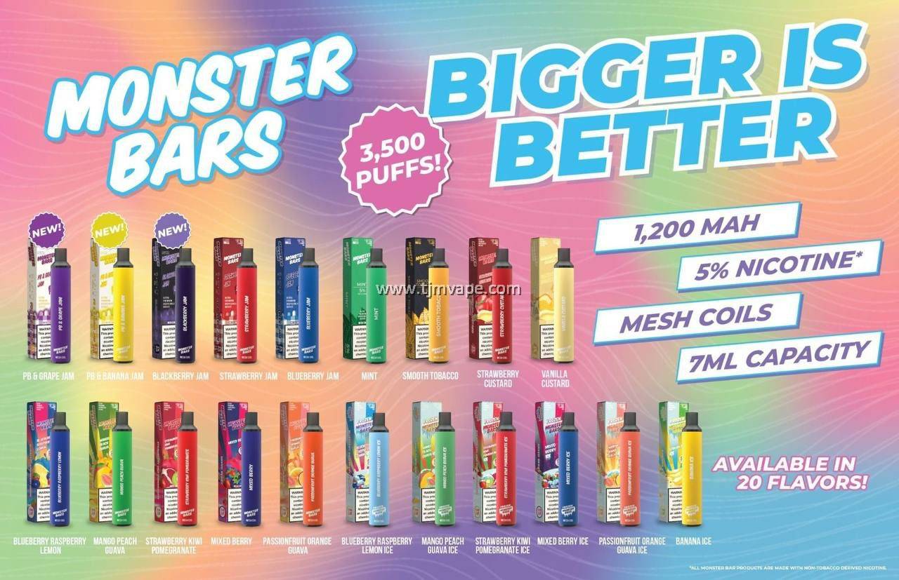 Monster Bar MAX 6000 Puff Disposable Vape - 5%