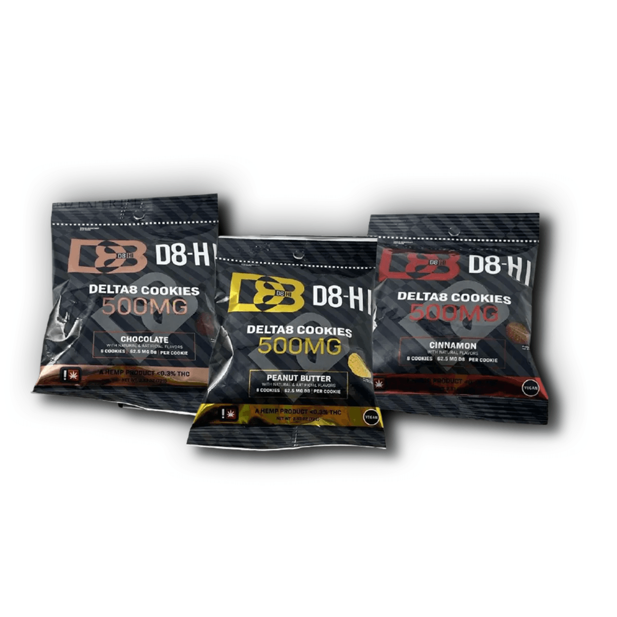 D8 HI Delta 8 THC Edible Cookies 500mg (8 Cookies per Pack)