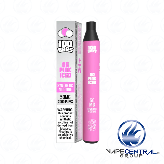 100-Bars-Keep-It-100-Disposable-Vape-Pen-OG-Pink-Iced-Vape-Central-Group_15968225-2267-4b70-9c60-b57fd27b8461 100 Bars - Keep It 100 Disposable Vape Pen (2000 Puffs) - 4.95 - Image 1