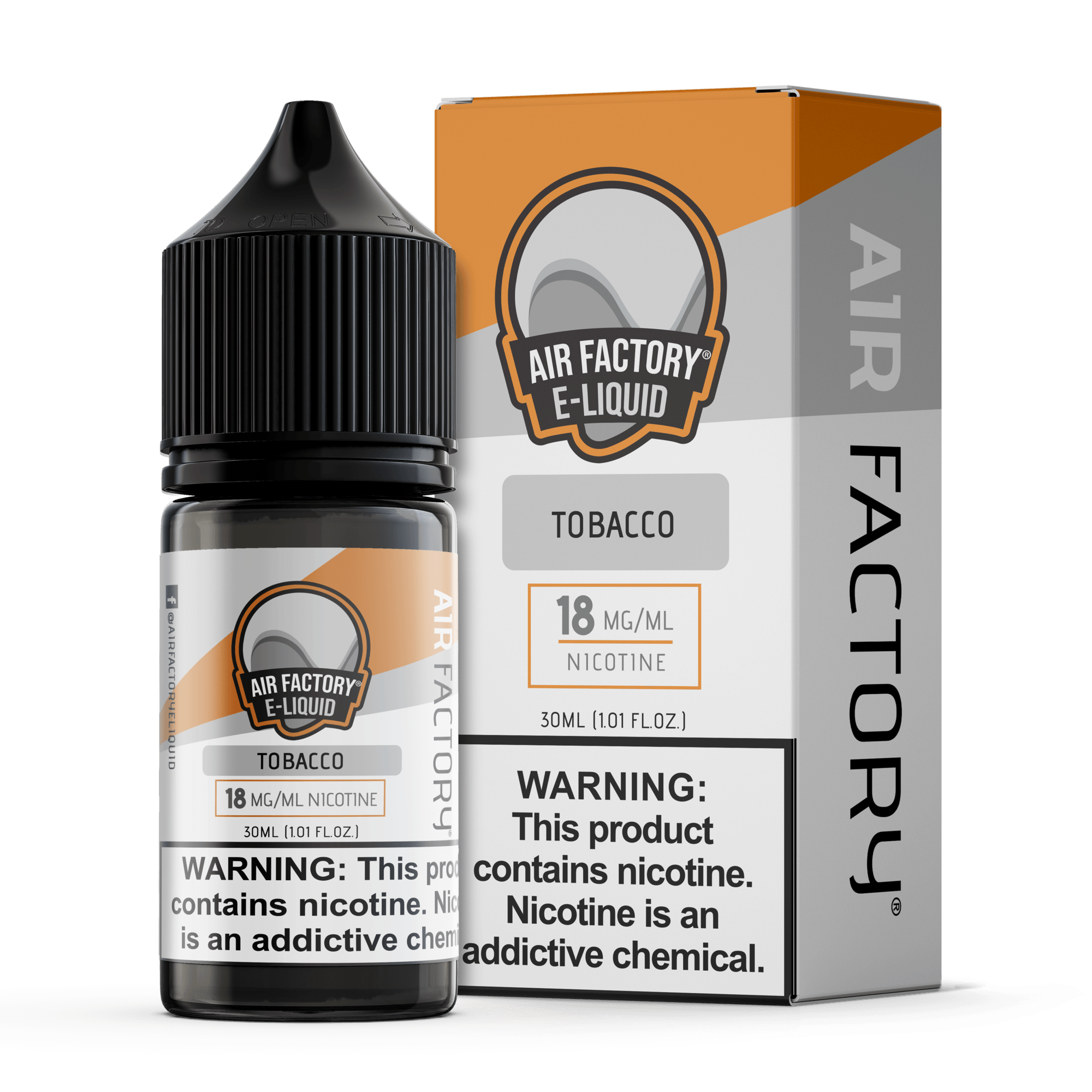 AF_30ml_Bottle_18MG_Tobacco-Duo_2000x_f27514c3-d91a-4527-9eab-177e1f0944b0 Air Factory SALTS - Tobacco 30mL - Image 1