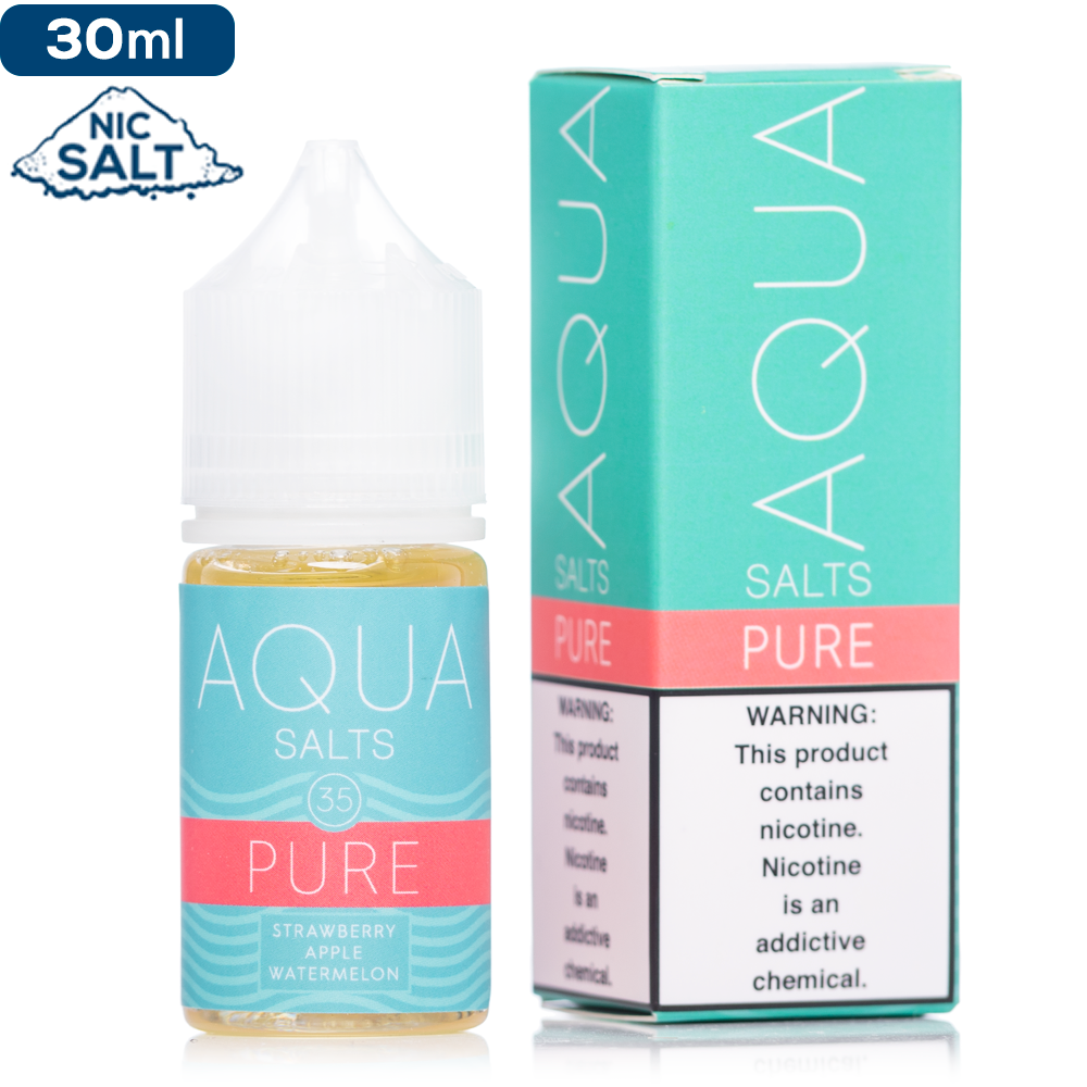 AquaSalts-pure-withbox_1024x1024_00ae0aab-3a22-4bb8-b912-a410136f7d64 Pure - AQUA Salts E-Liquid - 30mL - Image 1