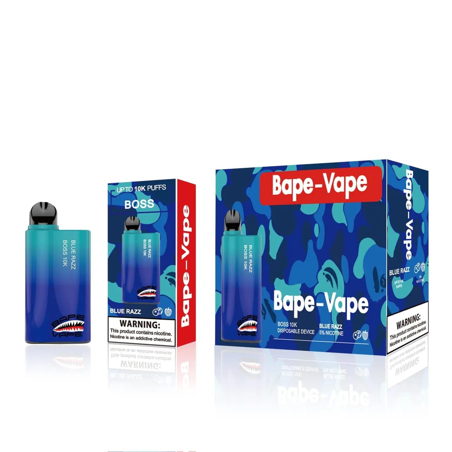BapeVape10000puffsbluerazz Bape Vape BOSS 10K Disposable Pen Device - 10000 Puffs - Image 1