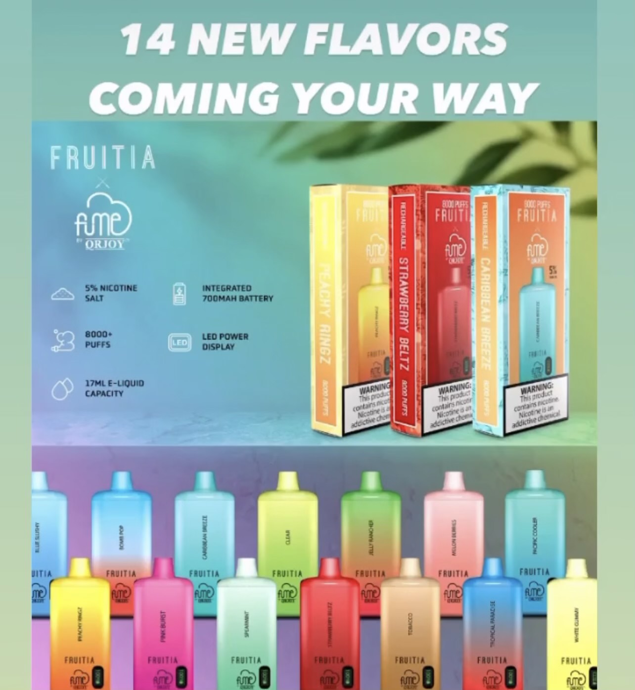 image_50737153 Fume x Fruitia Rechargeable Smart 8000 Puff Disposable Vape Device - 5% - Image 1