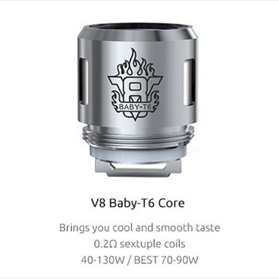 v8_baby_t6 SMOK V8 Baby - T6 Sextuple Core Replacement Coils - 5 Pack - Image 1